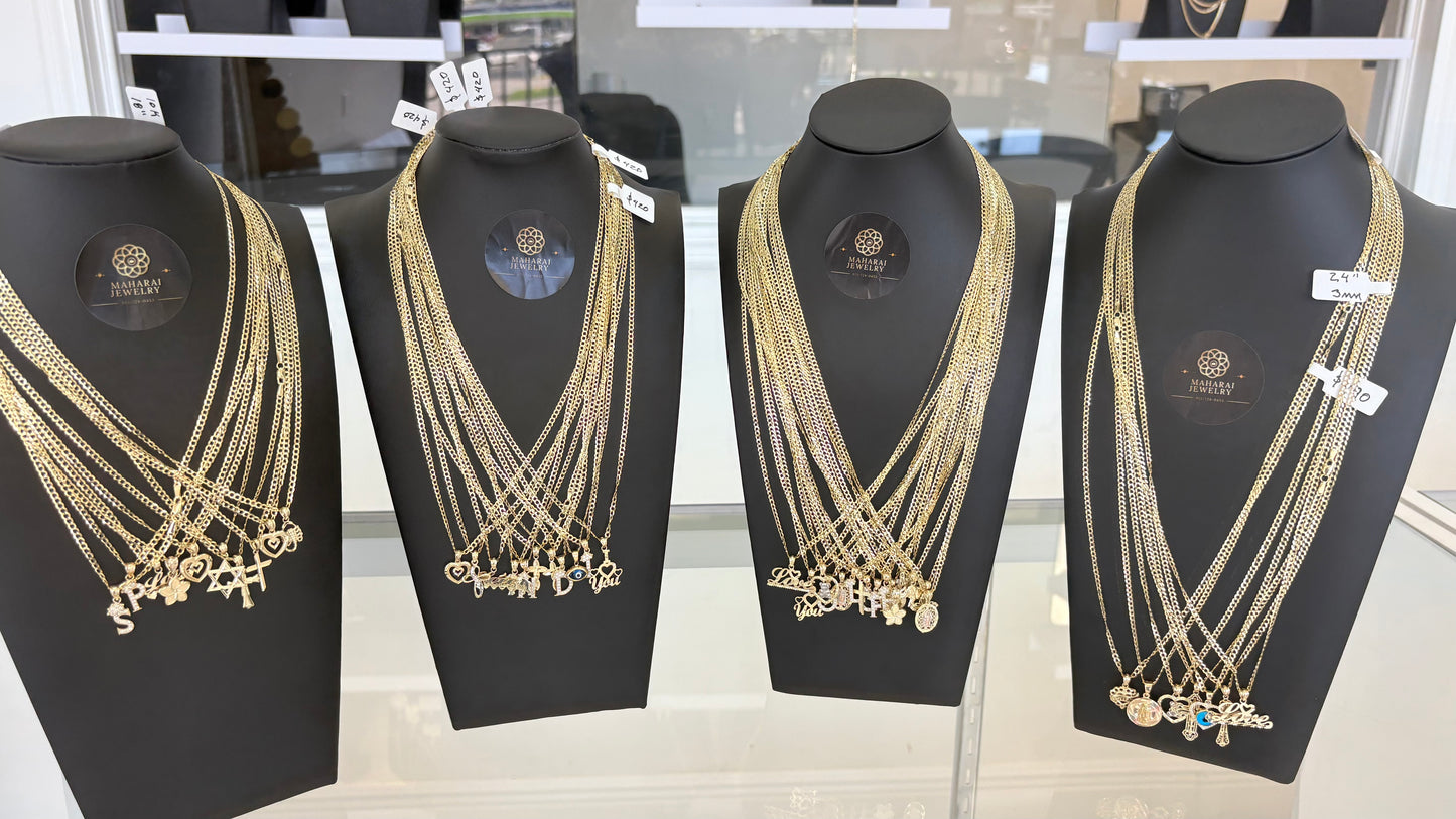 Cadenas corte brillo oro10k 3mm