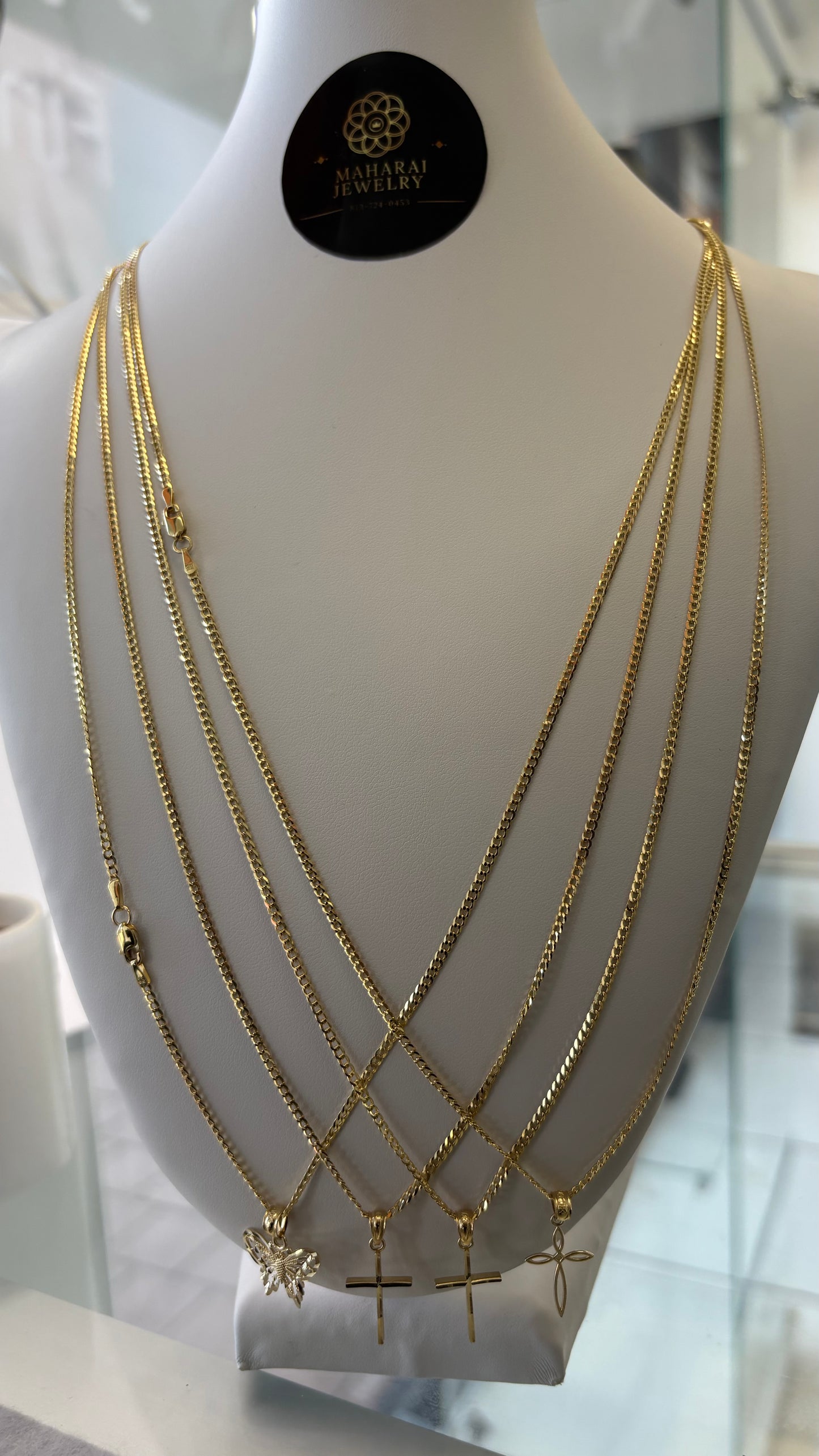 Cadenas corte brillo oro 10k 2mm