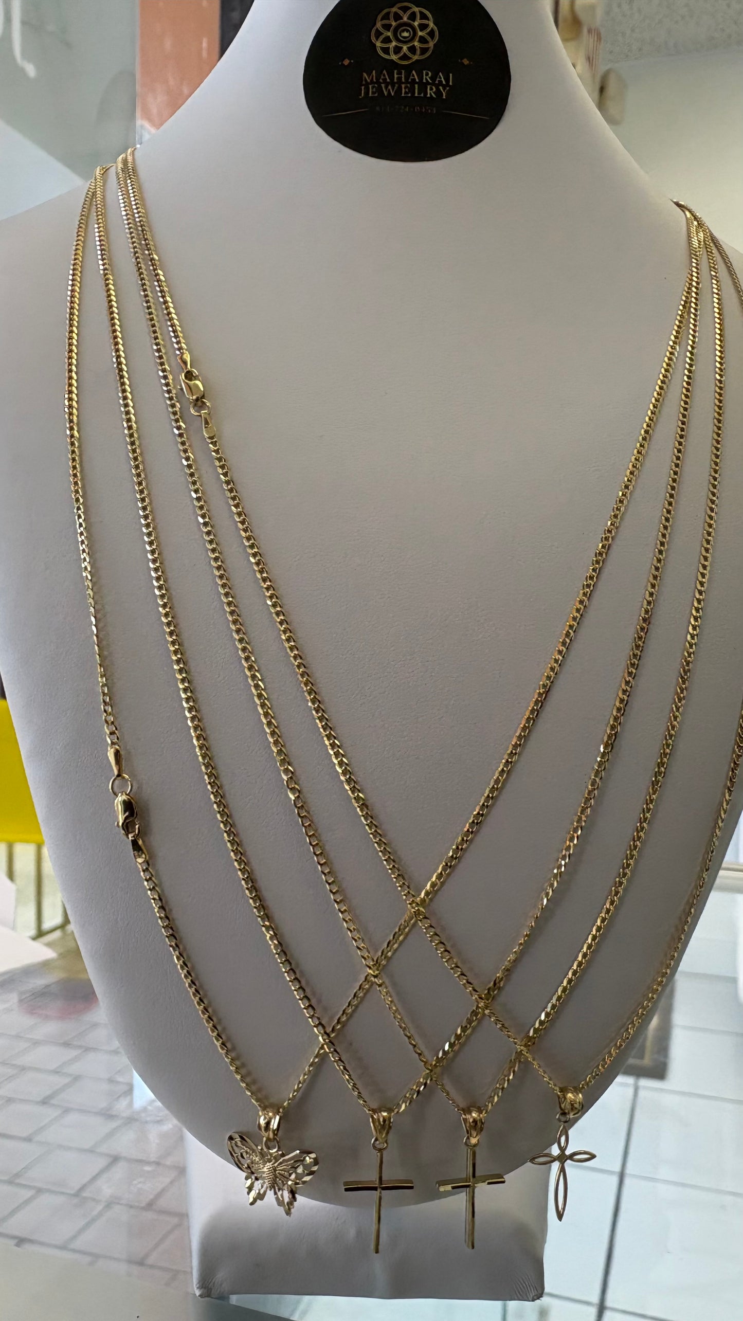 Cadenas corte brillo oro 10k 2mm