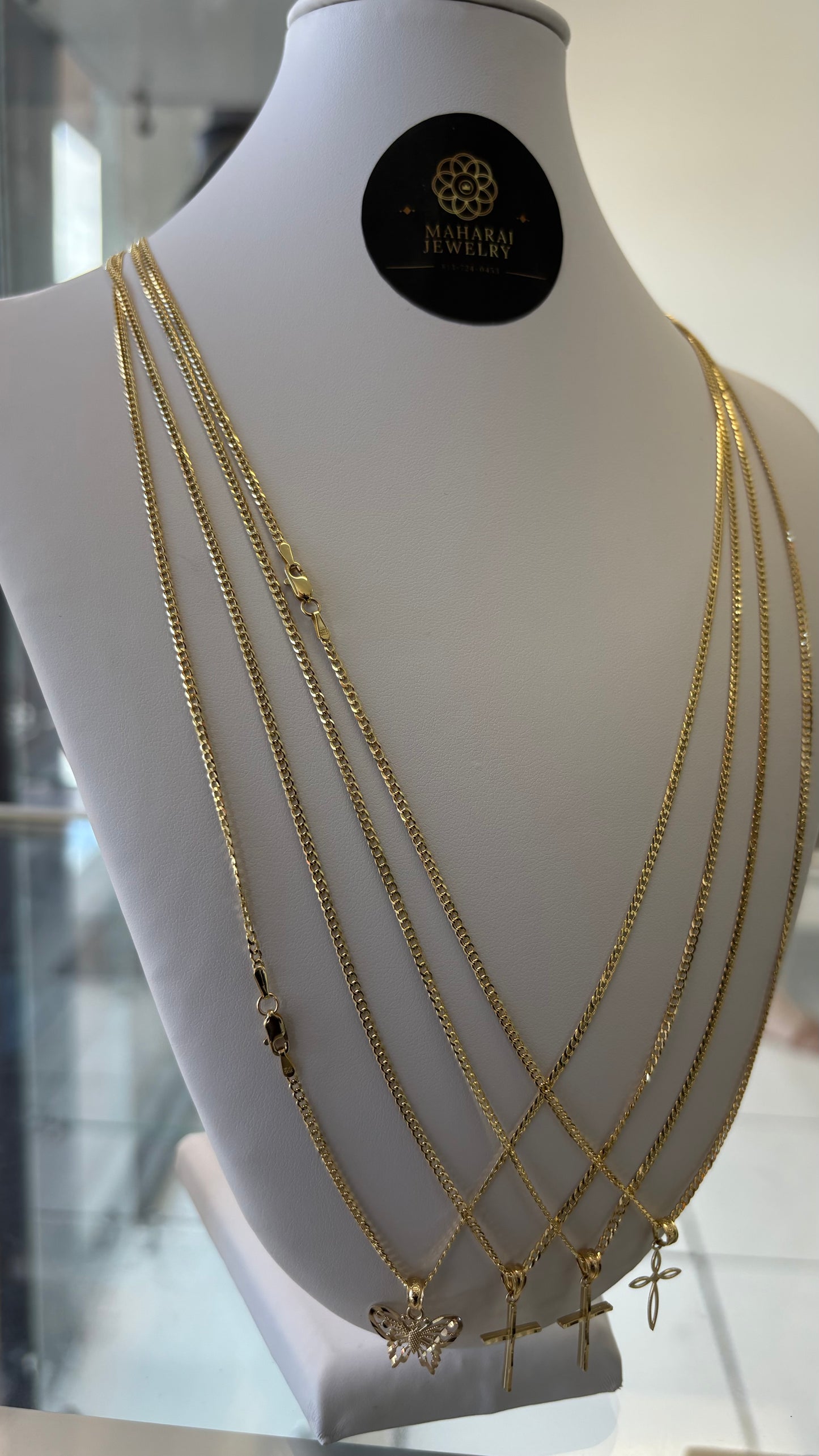 Cadenas corte brillo oro 10k 2mm