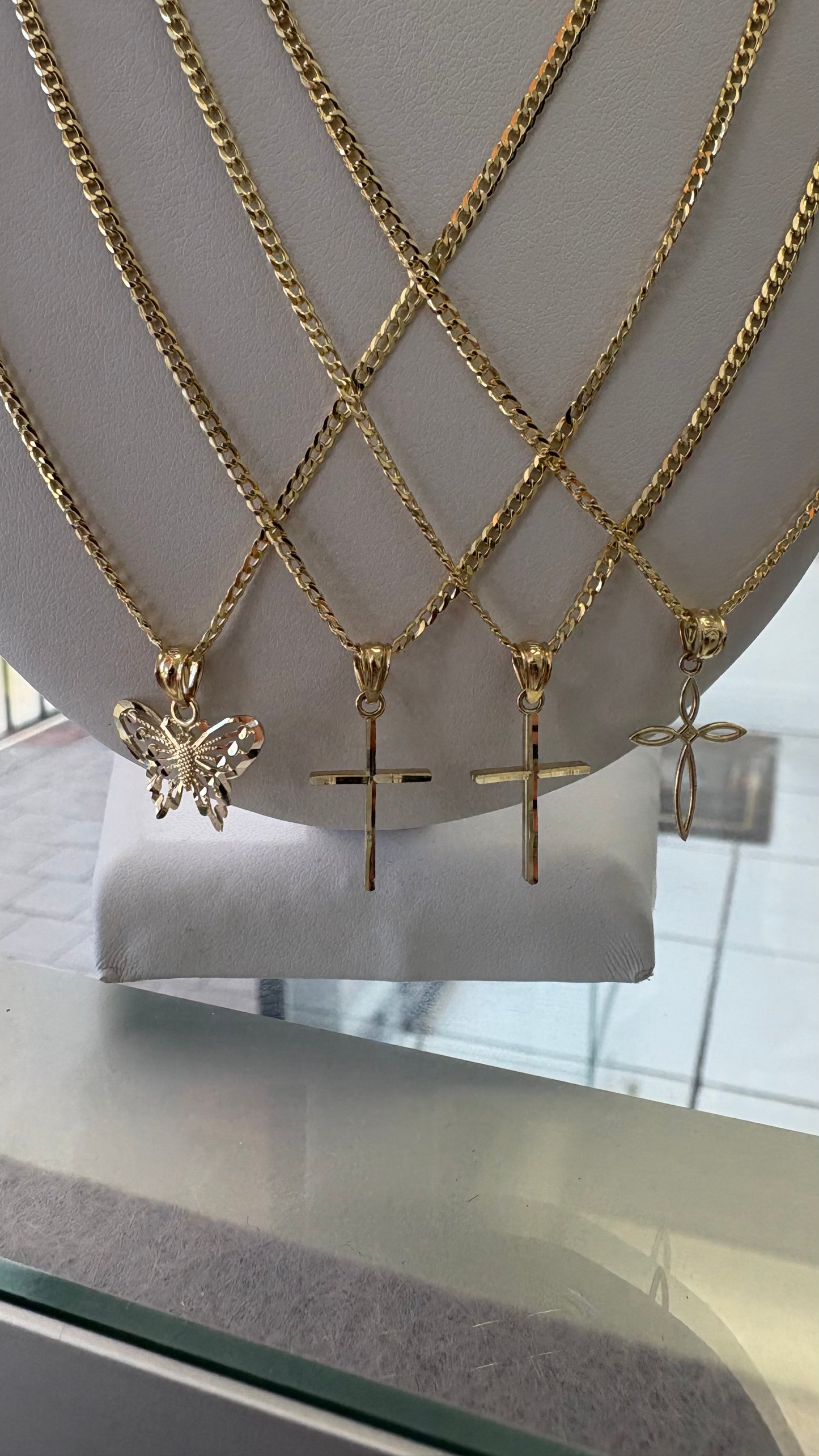 Cadenas corte brillo oro 10k 2mm